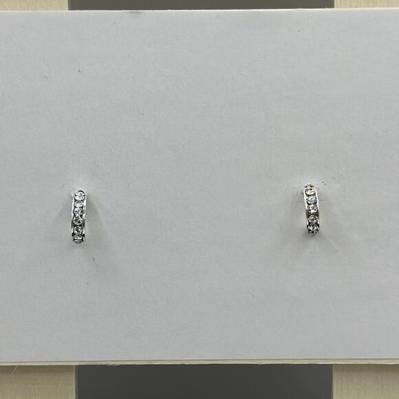 Sterling silver half moon earrings 925 - Picture 1 of 2